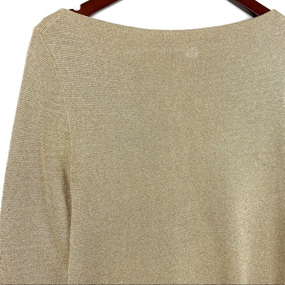 J.Crew Gold Metallic Scoop Neck Sweater - Picture 8 of 11